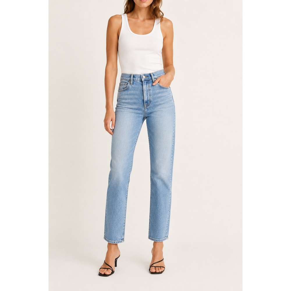 Reformation Liza High Straight Jean Womens 27 Palma Wash Light Wash Denim